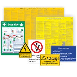 Schautafeln für elektrische Anlagen.