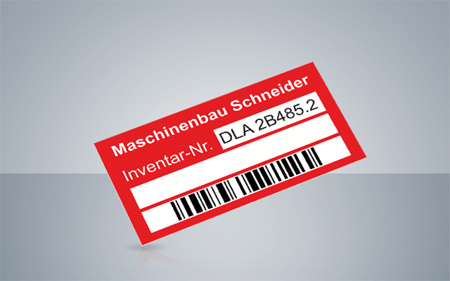 Inventaretiketten auf Bogen Inventaretiketten auf Bogen