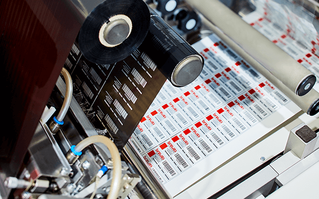 Thermotransferdruck, Rollendruck, Etiketten auf Rolle