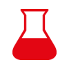 Symbol Seewasserfest, resistend gegen Chemikalien etc. - rotes Glas