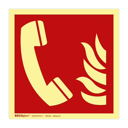 Brandschutzzeichen für Brand-Notfall-Telefon