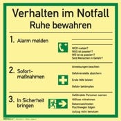 Sicherheitsaushang Verhalten im Notfall