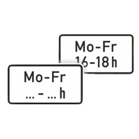 Zusatzzeichen - Park- und Halteverbot-Einschränkungen - Mo-Fr …-… h