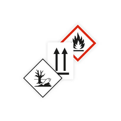 Gefahrensymbole und Versandkennzeichnung