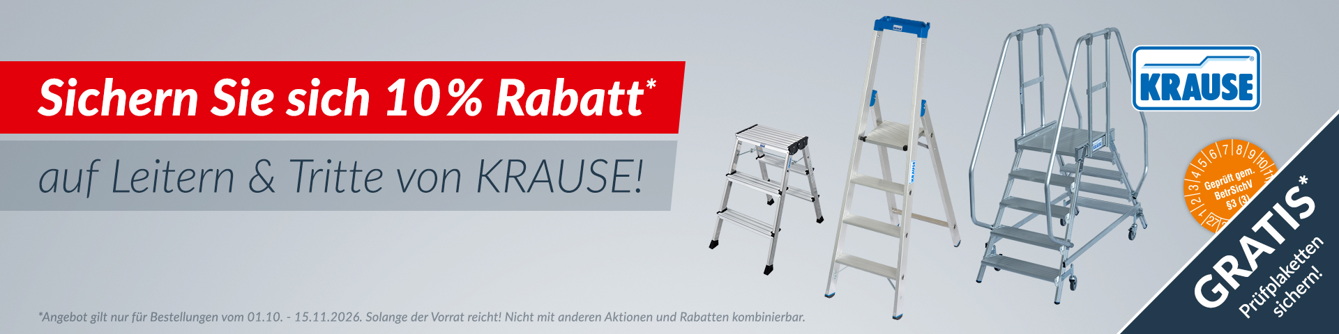 Krause Leitern & Tritte Aktion bei Brewes - 10% Rabatt