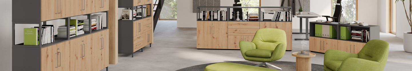 Beispiel-Büro mit Büromöbeln der Easyline-Serie