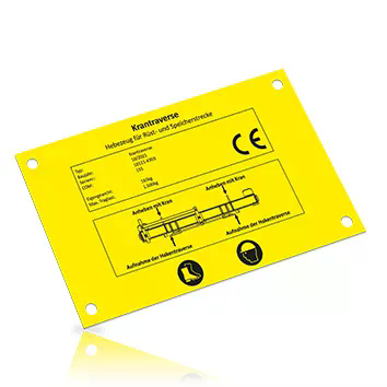 Maschinenschild/Kombischild INOXTREME mit technischen Daten