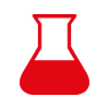 Symbol Seewasserfest, resistend gegen Chemikalien etc. - rotes Glas