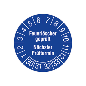 Prüfplaketten Feuerlöscher