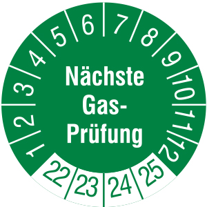 Pr&uuml;fplakette - N&auml;chste Gaspr&uuml;fung