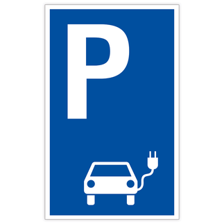 Parkplatzschild, Parkplatz für Elektrofahrzeuge