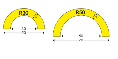 Skizze Rohrschutzprofil R30 und R50