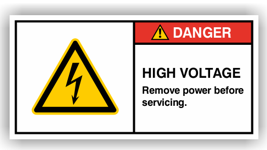 Maschinenschild - High voltage nach DIN ISO 3864-2