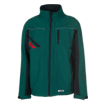 Planam Highline Outdoor Softshelljacke, grün/schwarz/rot