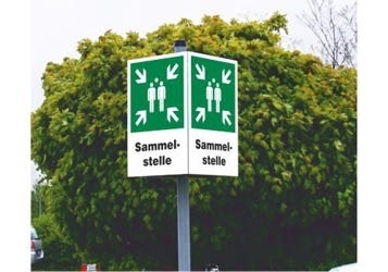 Sammelstelle-Schild - Würfel