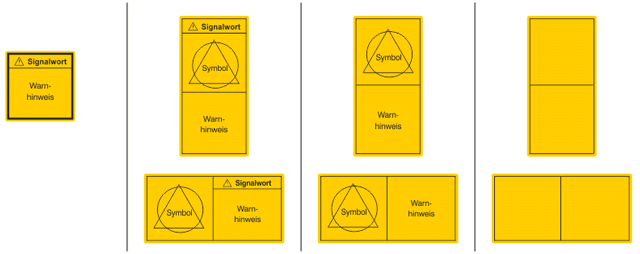 Übersicht Sicherheitszeichen ohne separaten Sicherheitsinformationstext