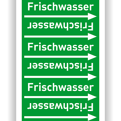 Rohrleitungsband  Frischwasser  nach DIN 2403 für Ø < 50 mm, Wasser Gruppe 1