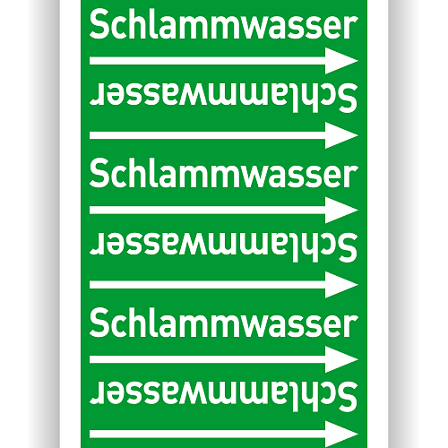 Rohrleitungsband  Schlammwasser nach DIN 2403 für Ø < 50 mm, Wasser Gruppe 1