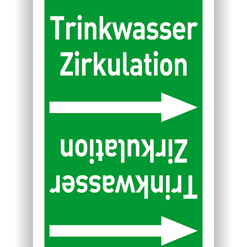 Rohrleitungsband  Trinkwasser Zirkulation nach DIN 2403 für Ø > 50 mm, Wasser Gruppe 1