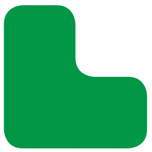 Stellplatzmarkierung, Winkel, PVC, grün, 100 x 100 x 50 mm, 25 St./VE