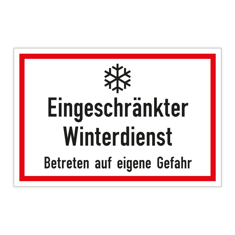 Hinweisschild, Eingeschränkter Winterdienst, Aluminium, 300 x 200 mm