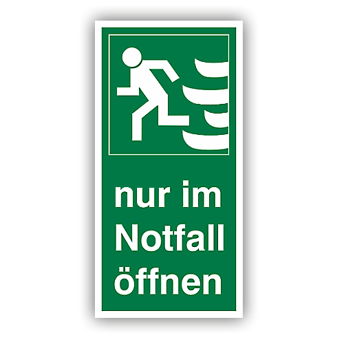 LEMAX Notausgang-Aufkleber – 300x105 Mm, Grün/weiß, Selbstklebend, Folie, Für Rettungsweg-Kennzeichnung