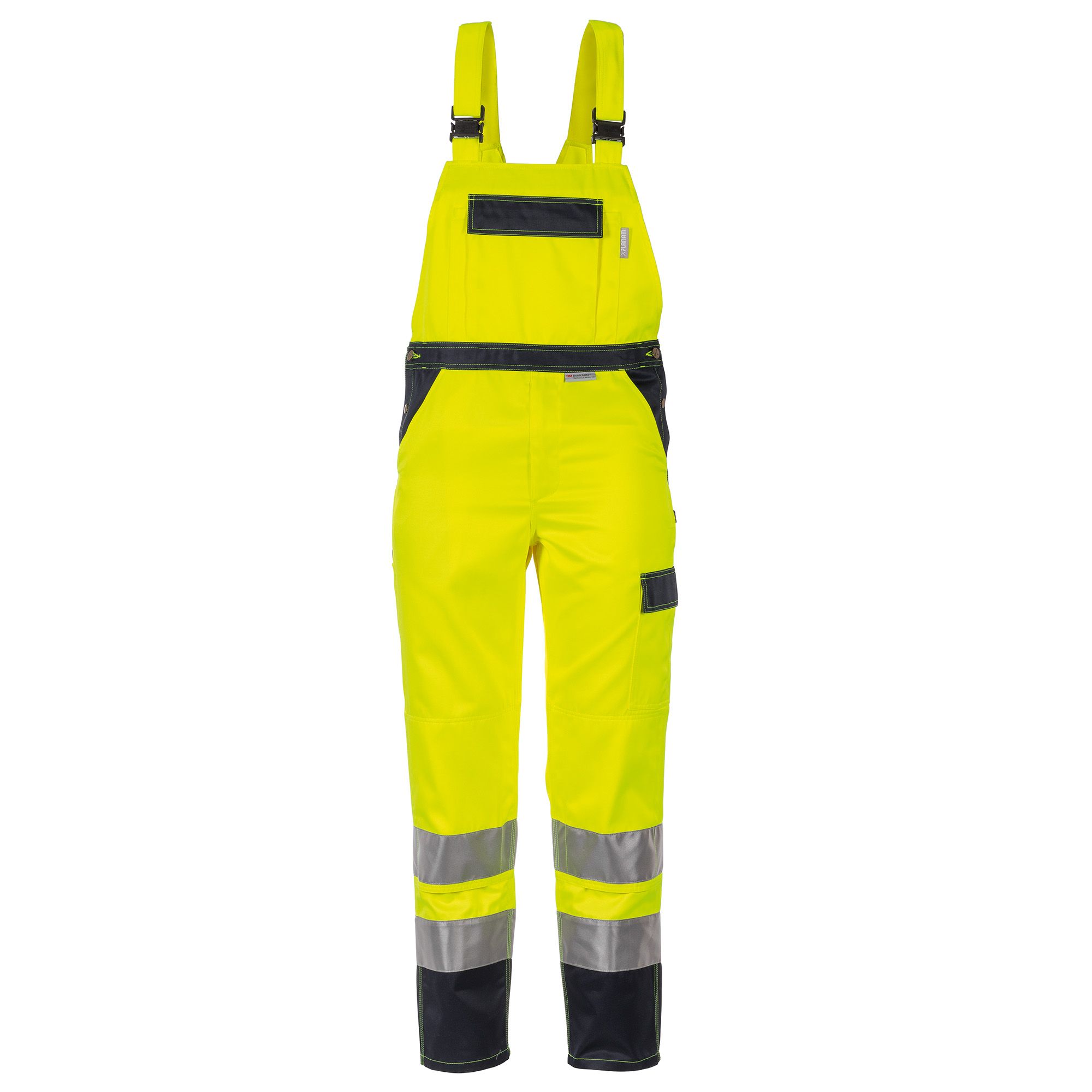 Planam Warnschutz-Latzhose, 2027, gelb/marine, Größe 24 - 110