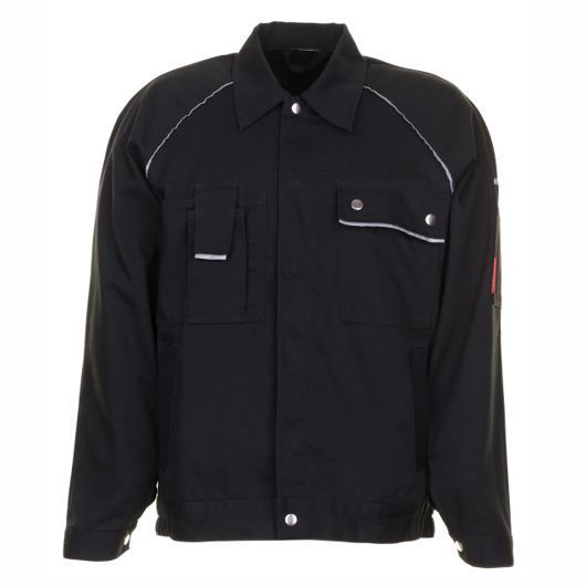 Planam Canvas 320 Bundjacke Herren, 2114, schwarz, mit Reflexbiesen, Größe 44