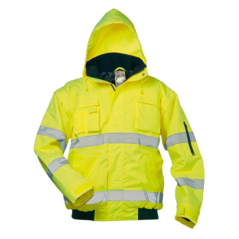 Warnschutzpilotenjacke Safestyle, 23522, fluoreszierend gelb, abnehmbare Ärmel, Größe 2XL
