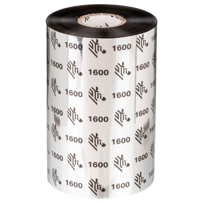 Zebra 1600 Wachs-Farbband, schwarz, Länge 450 m, Kern-Ø 25,4 mm, verschiedene Breiten