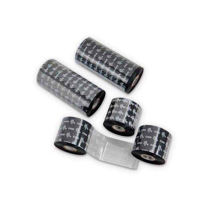 Zebra 2300 Wachs-Farbband, für ZD411t & ZD611t, 56,9 mm x 74 m, Kern-Ø 12,7 mm, Box mit 12 Stück