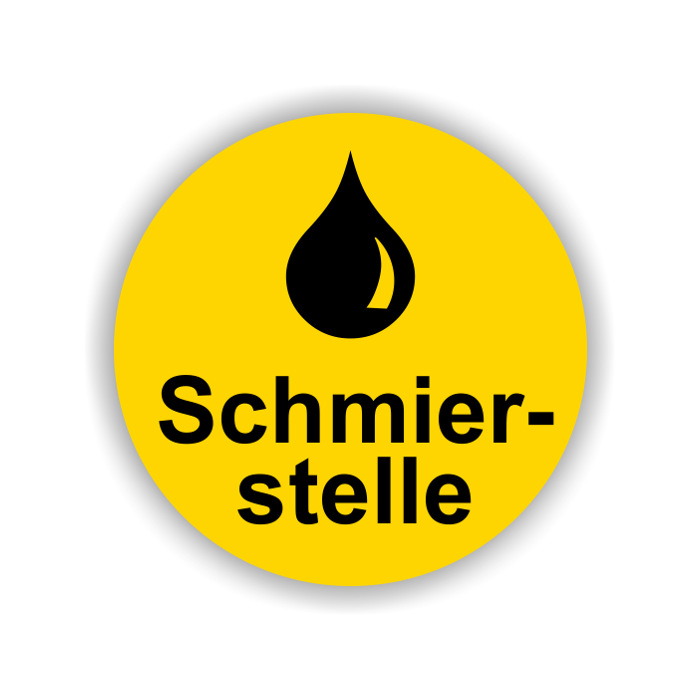 Hinweisschilder Schmierstelle