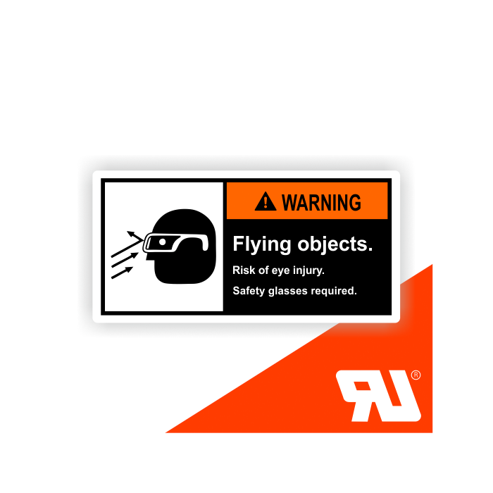Gerätekennzeichen, Flying objects, UL-zertifiziert, nach ANSI Z535, Folie