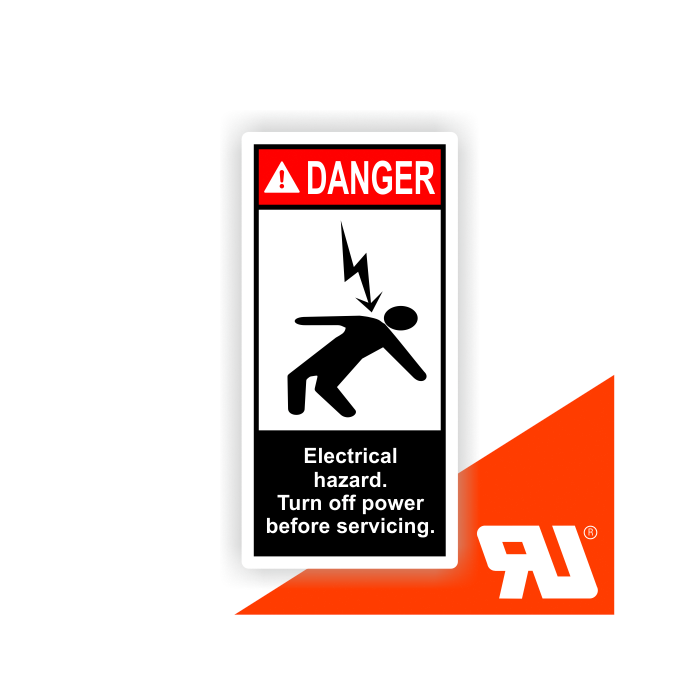Gerätekennzeichen, Electrical hazard. (I), UL-zertifiziert, nach ANSI Z535, Folie