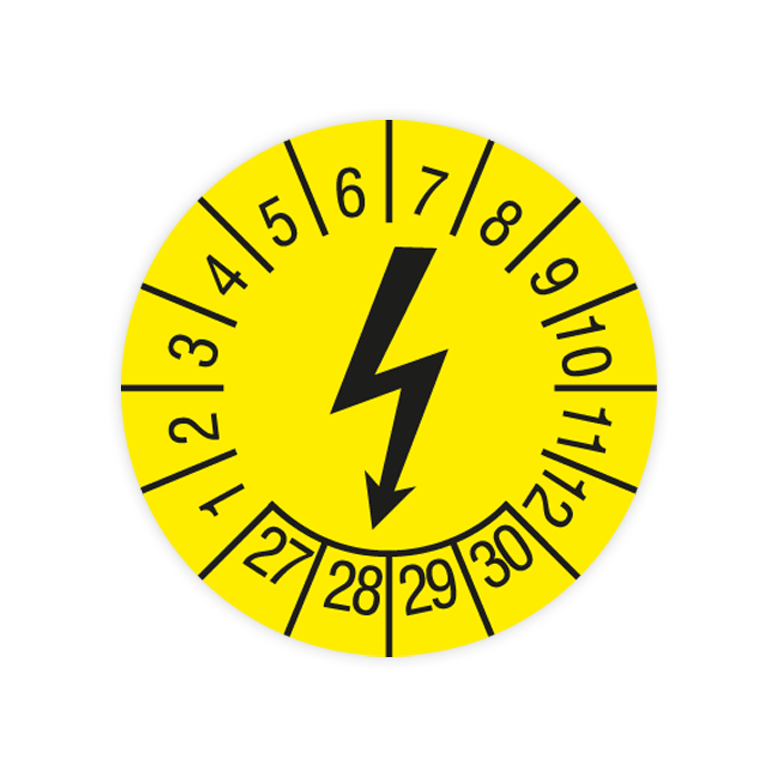 Prüfplakette, Elektrogerät, 2027, verschiedene Ausführungen