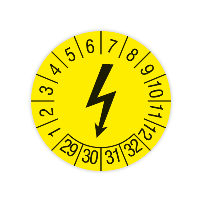 Prüfplakette, Elektrogerät, 2029 - 2032, auf Rolle, in verschiedenen Ausführungen