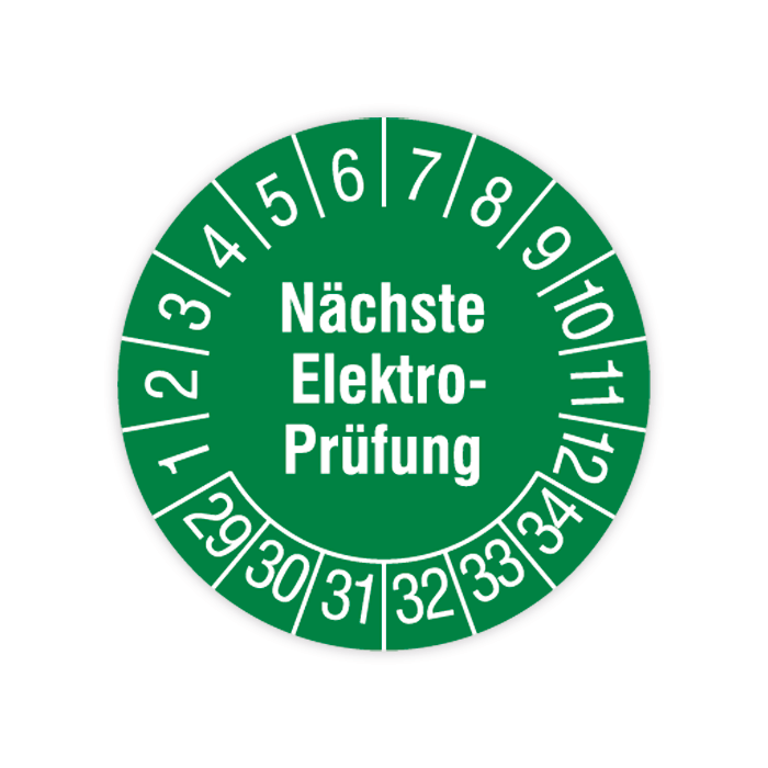 Prüfplakette, Nächste Elektro-Prüfung, 2029 - in verschiedenen Ausführungen