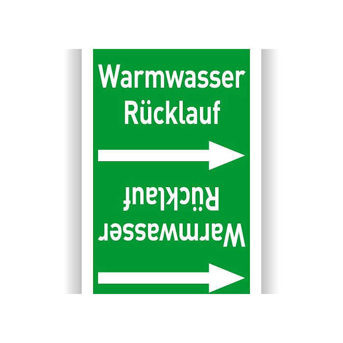 Rohrleitungsband Warmwasser Rücklauf nach DIN 2403, in verschiedenen Ausführungen
