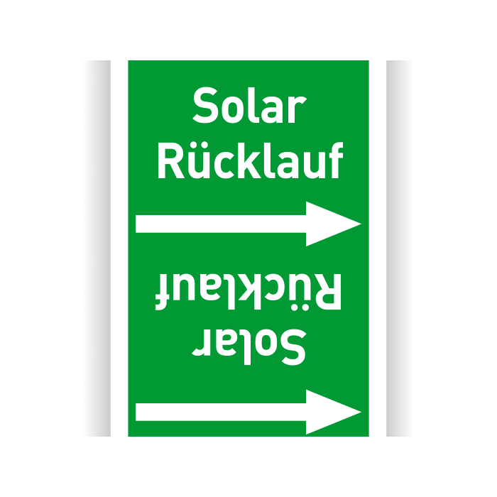 Rohrleitungsband Solar Rücklauf nach DIN 2403, in verschiedenen Ausführungen