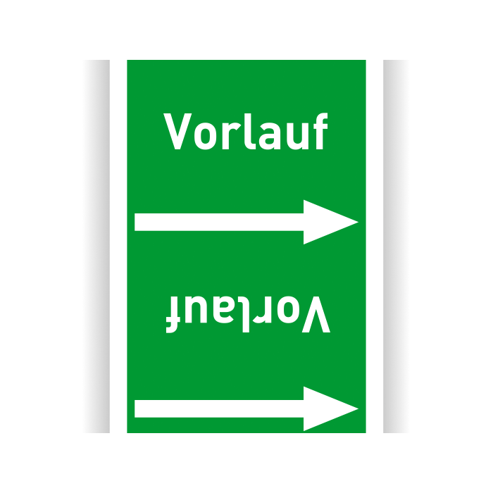 Rohrleitungsband Vorlauf nach DIN 2403, in verschiedenen Ausführungen