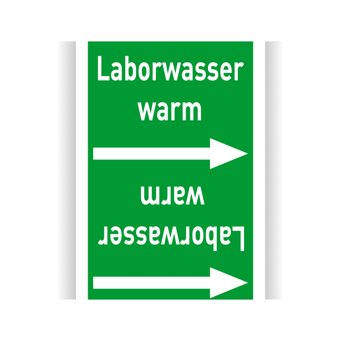 Rohrleitungsband Laborwasser warm nach DIN 2403, in verschiedenen Ausführungen