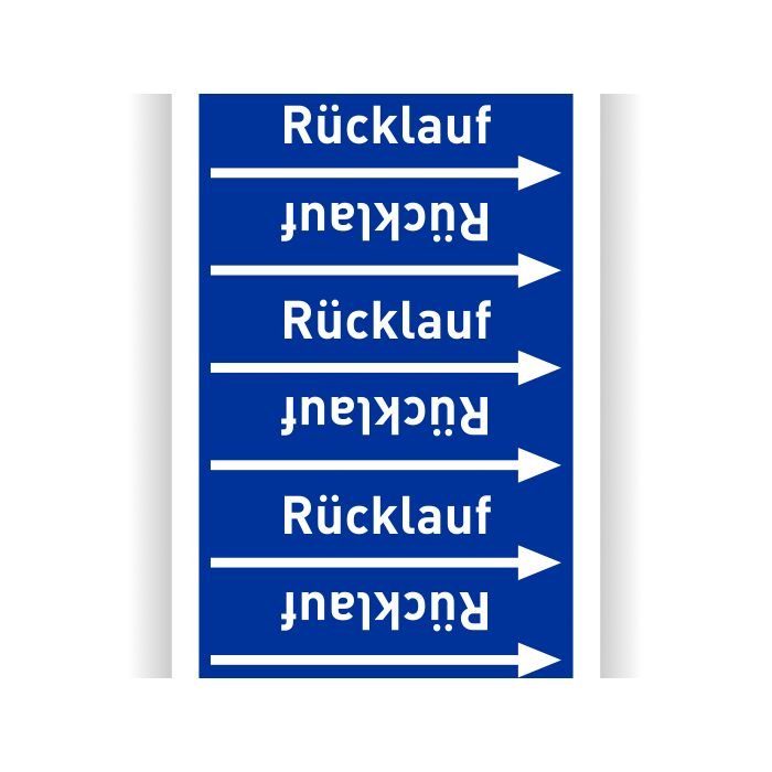 Rohrleitungsband für Heizungsanlagen, Rücklauf, praxisbewährt, in verschiedenen Ausführungen