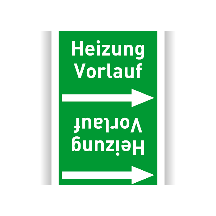 Rohrleitungsband Heizung Vorlauf nach DIN 2403 in verschiedenen Ausführungen