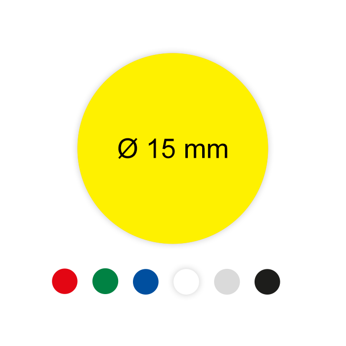 Farbige Folienetiketten, Klebepunkte, im Heft, 15 mm, in verschiedenen Farben