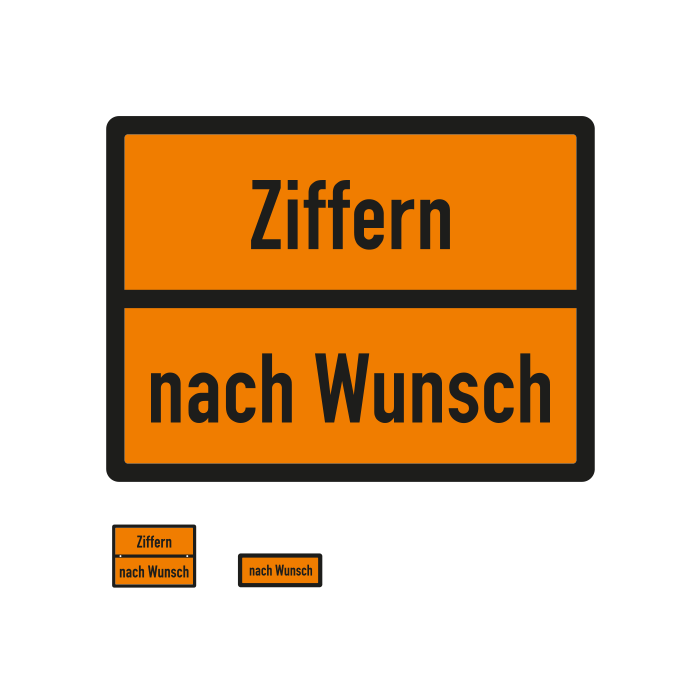 Gefahrgut-Warntafel, individuell, mit Ziffern nach Wunsch, verschiedene Ausführungen