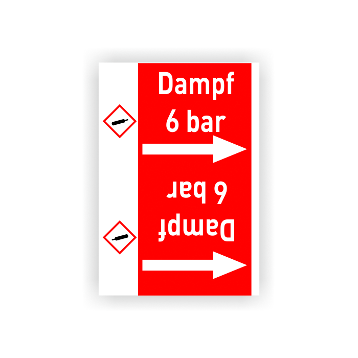 Rohrleitungsband Dampf 6 bar nach DIN 2403, in verschiedenen Ausführungen