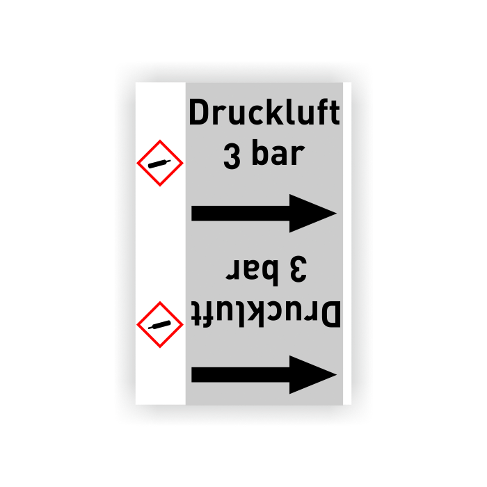 Rohrleitungsband Druckluft 3 bar nach DIN 2403, in verschiedenen Ausführungen