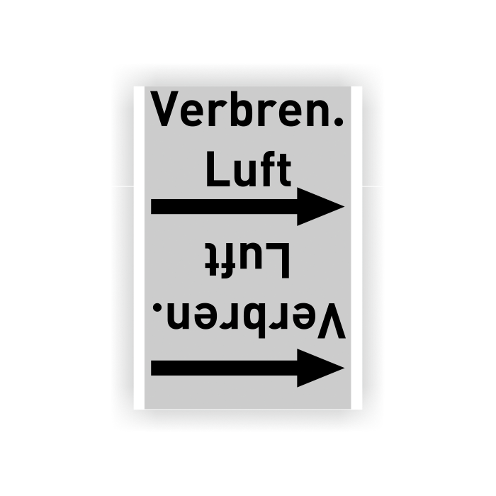 Rohrleitungsband Verbren. Luft nach DIN 2403, in verschiedenen Ausführungen