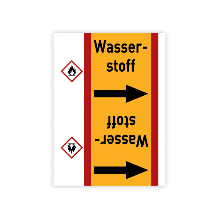 Rohrleitungsband Wasserstoff nach DIN 2403, in verschiedenen Ausführungen