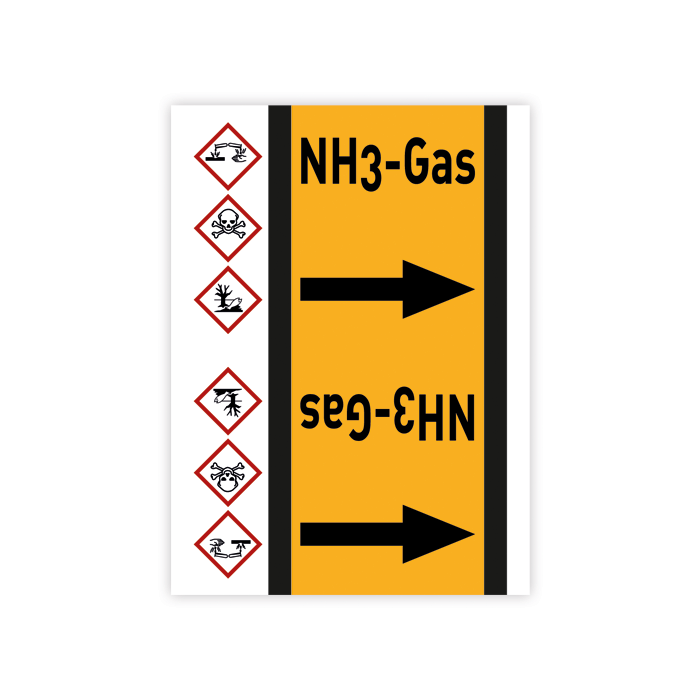 Rohrleitungsband NH3-Gas nach DIN 2403, in verschiedenen Ausführungen